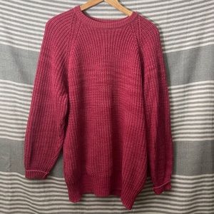 L.L.Bean Vintage Men’s Red Marled Cotton Crew Neck Sweater Size Medium